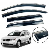 Дефлектор вікна для Dodge Journey 2009-2021 з нерж. хром полоскою